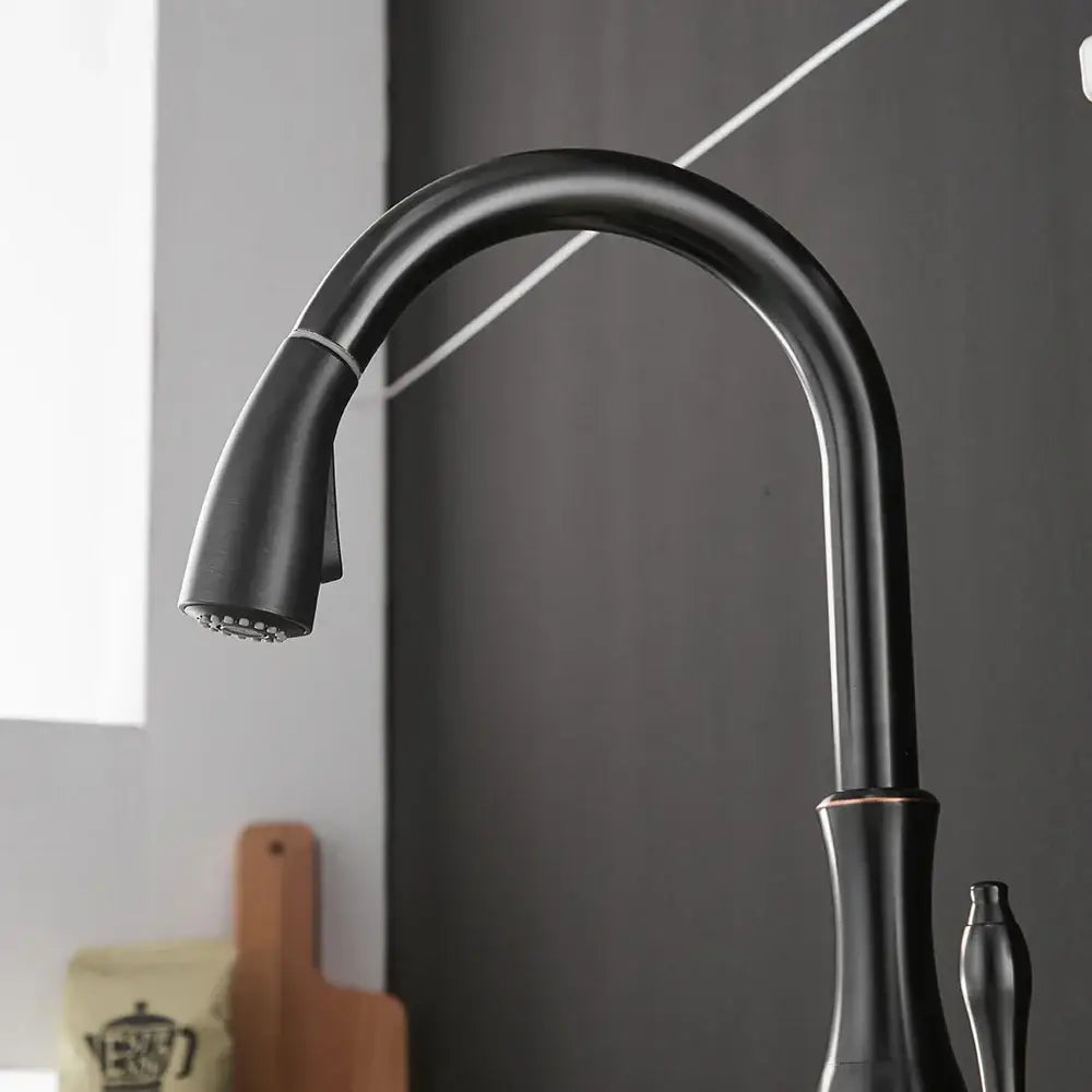 DecorBites™ Black Single Handle Pull Out Kitchen Faucet - Swivel 360° Water Mixer Tap