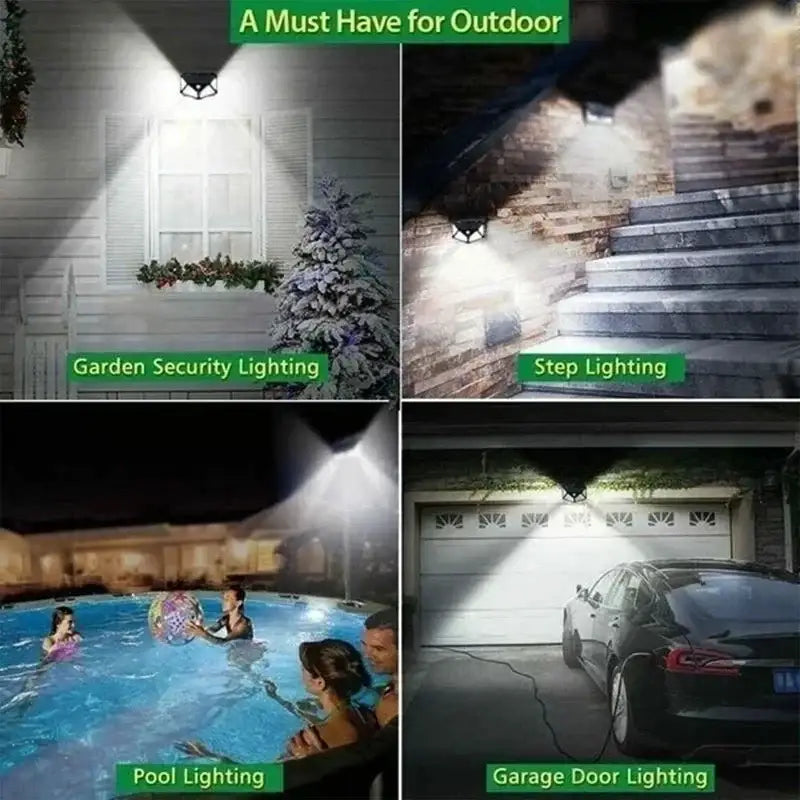 Modern black solar powered outdoor wall lamp garden motion sensor
