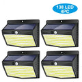Modern black solar wall lamp outdoor motion sensor security light
