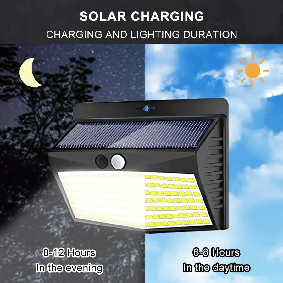 Modern black solar wall lamp outdoor motion sensor security light