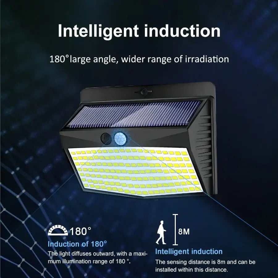 Modern black solar wall lamp outdoor motion sensor security light