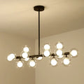 Modern black spherical glass ceiling light dining room chandelier