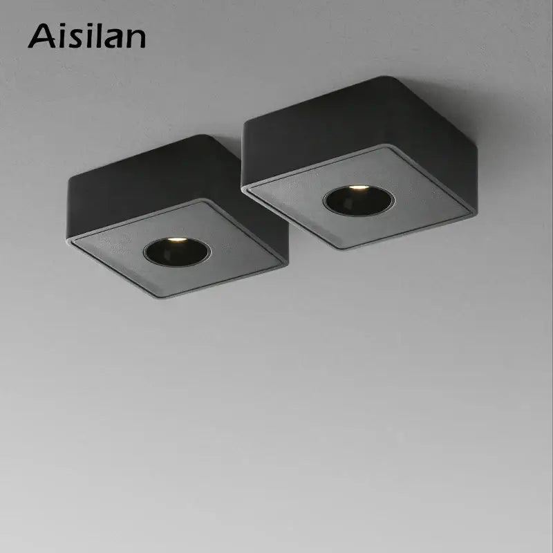 Modern black square led surface mount ceiling light bedroom spotlight