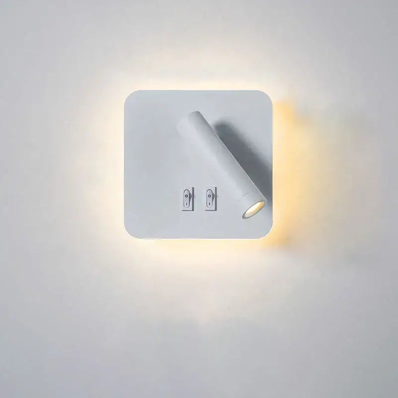 Modern black square led wall lamp bedroom reading light