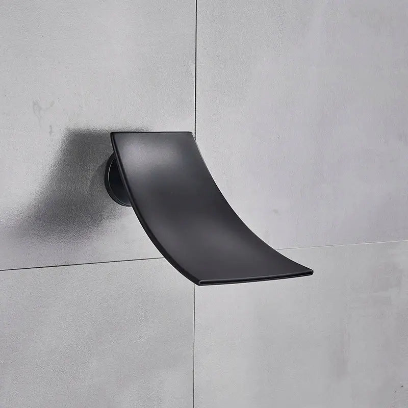 Modern black square shower faucet set bathroom led rainfall head