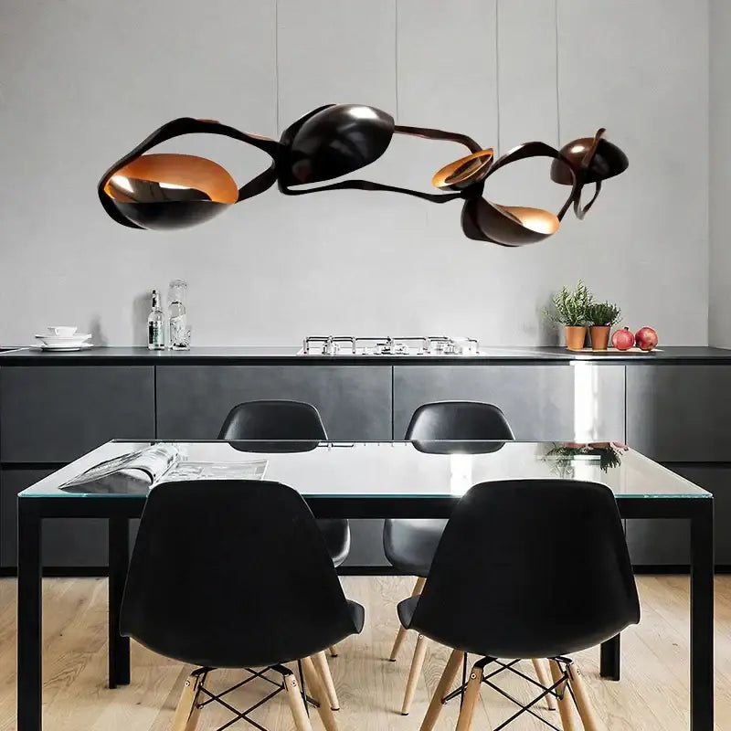 DecorBites™ Black Stainless Steel Chandelier LED - Modern Luxury Design for Living Room