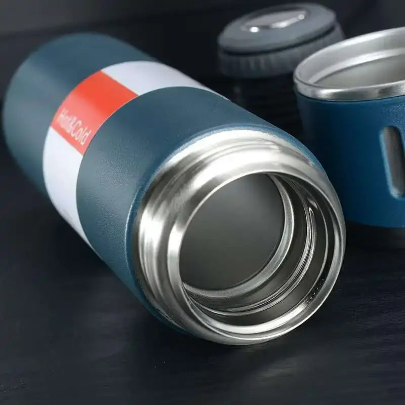 Modern black stainless steel insulated water bottle gift set kitchen
