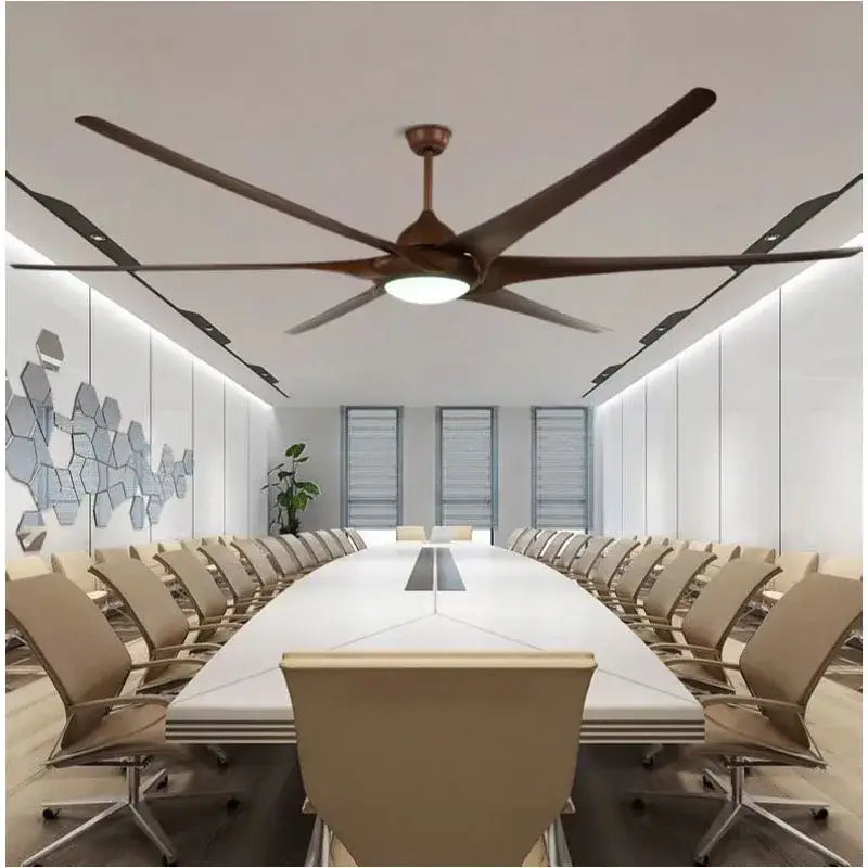 DecorBites™ 100" Large Ceiling Fan with Light, DC Motor, Reverse Blades, Stainless Steel Finish
