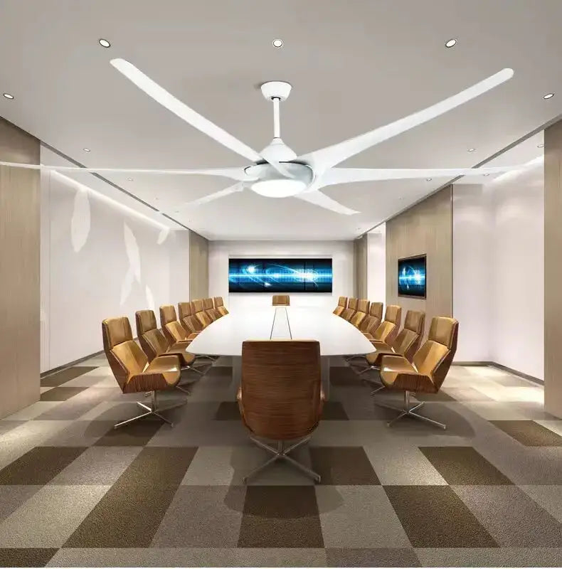 DecorBites™ 100" Large Ceiling Fan with Light, DC Motor, Reverse Blades, Stainless Steel Finish