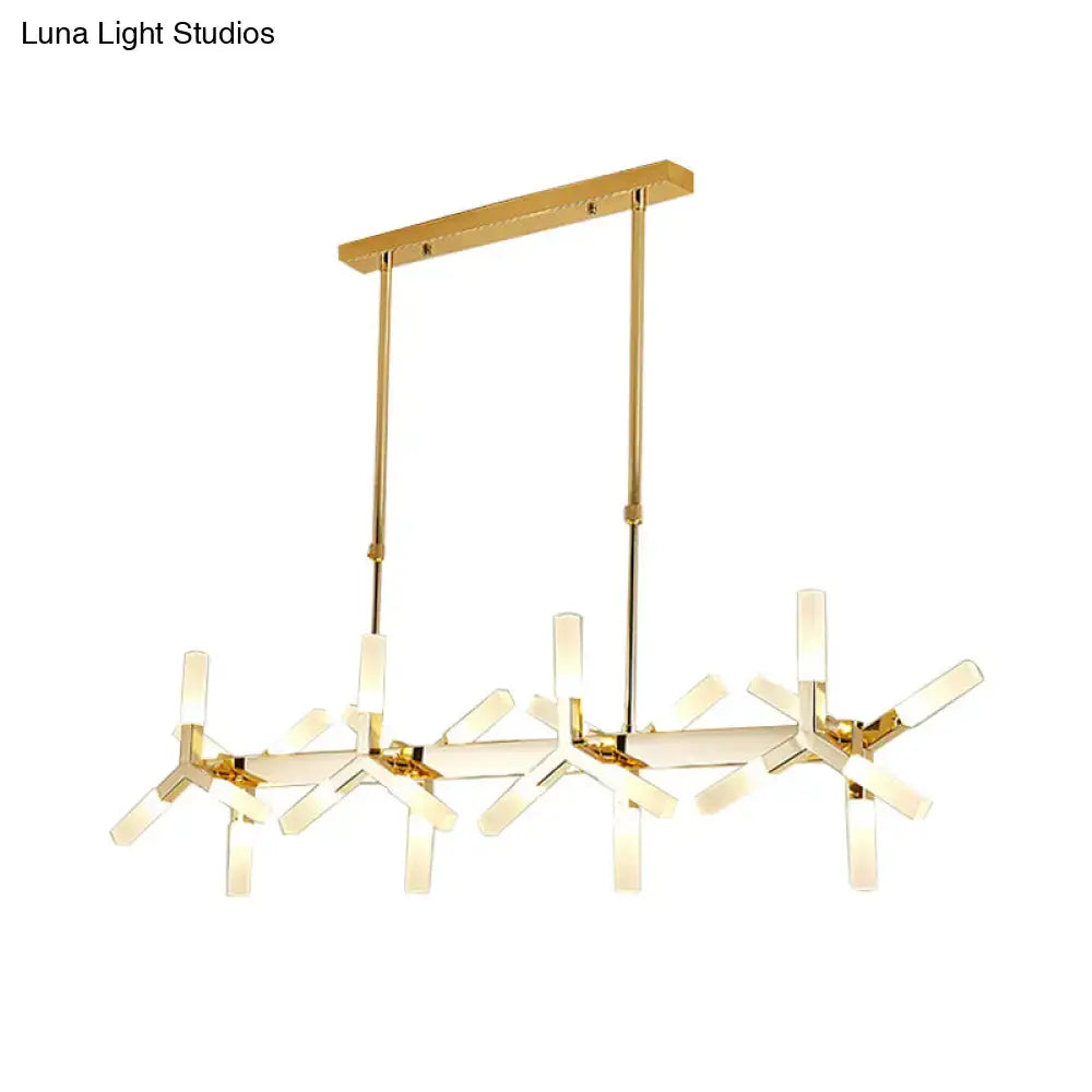 Modern black starburst linear acrylic shade chandelier dining room