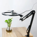 Modern black swing arm mirror light bedroom led ring light
