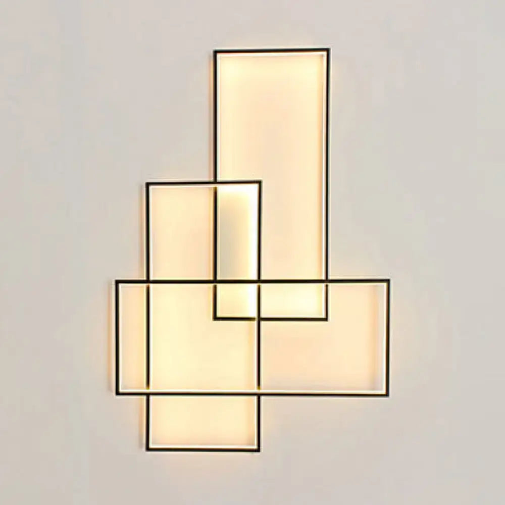 Modern black traverse wall light – living room warm white sconce