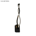 Modern black twisted led stairway sconce warm white light bedroom