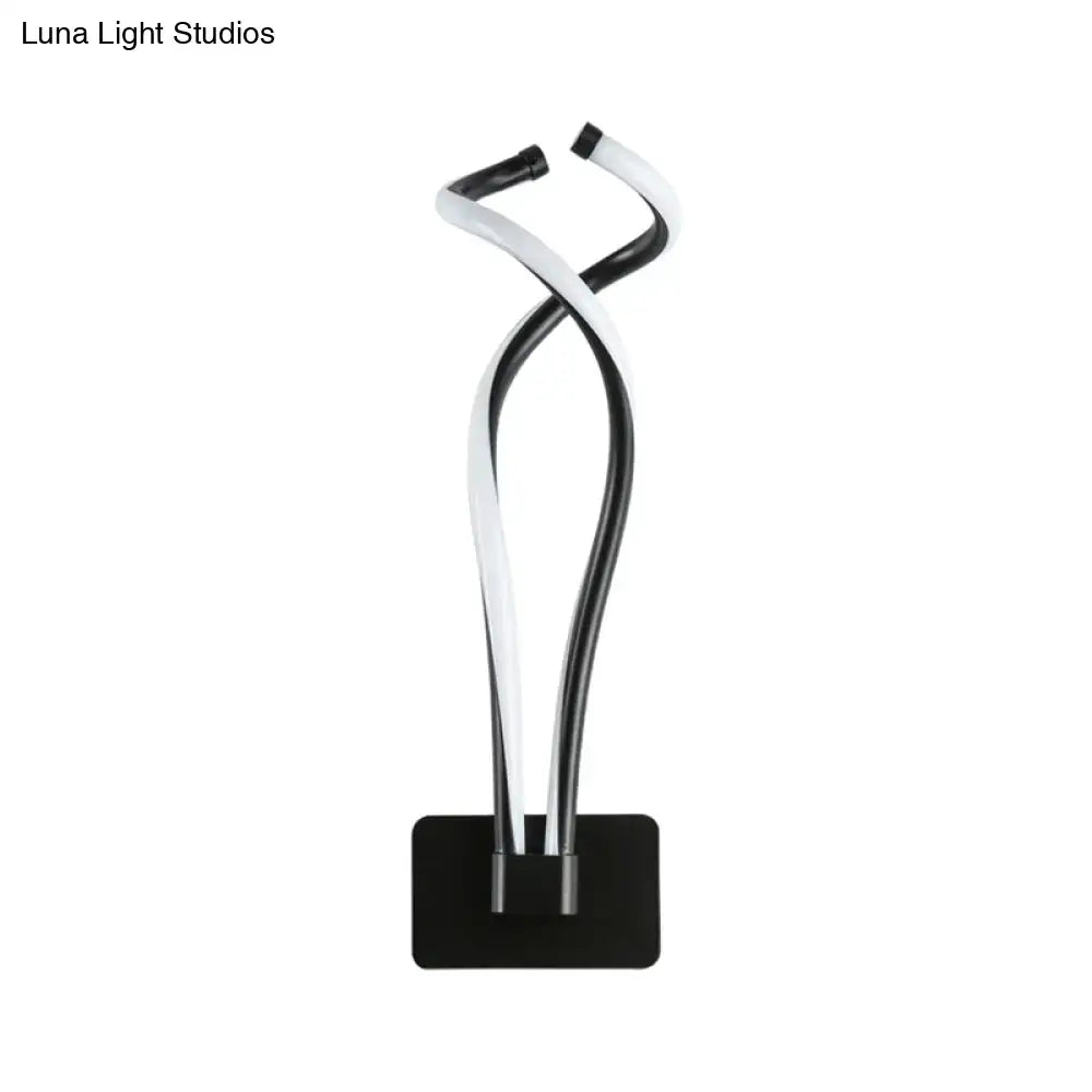 Modern black twisted spiral led wall sconce bedroom light