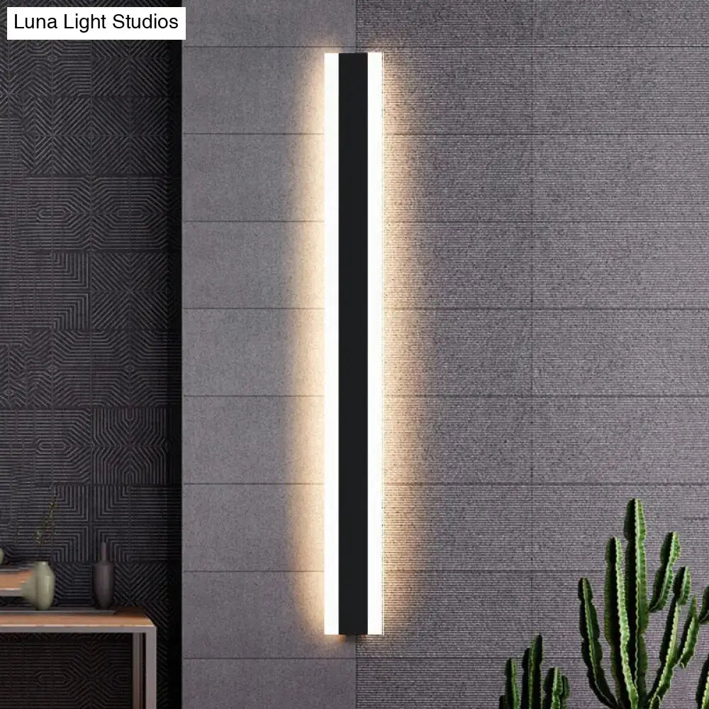 Modern black vertical led wall sconce living room ip65 waterproof