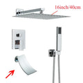 Modern black wall mounted shower system bathroom rainwater faucet