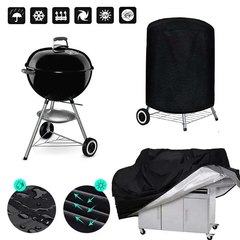 DecorBites™ BBQ Grill Cover: Outdoor Waterproof Protector for Gas Charcoal Electric Barbecues