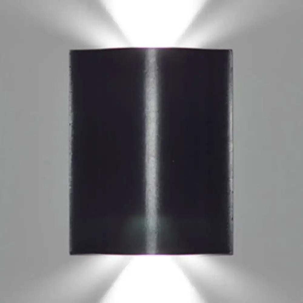 Modern black wavy wall washer lamp porch warm white lighting