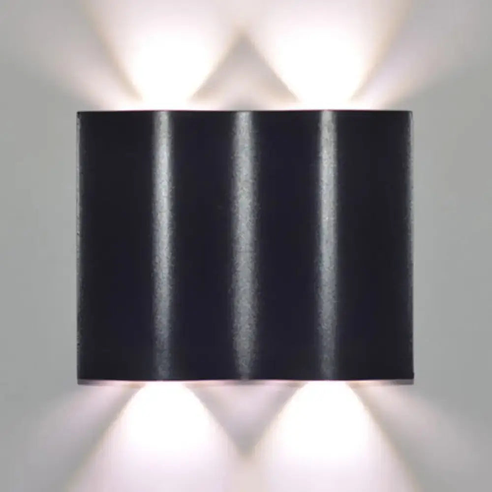 Modern black wavy wall washer lamp porch warm white lighting