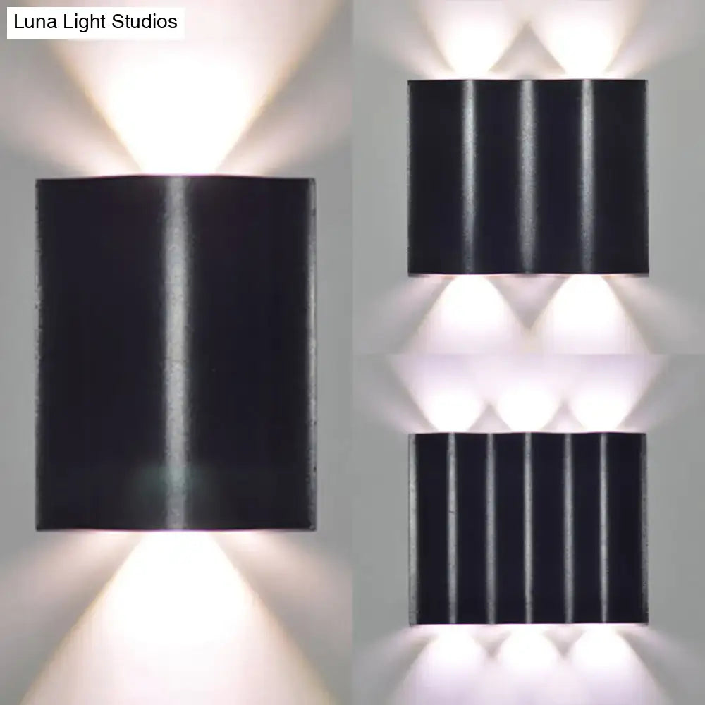 Modern black wavy wall washer lamp porch warm white lighting