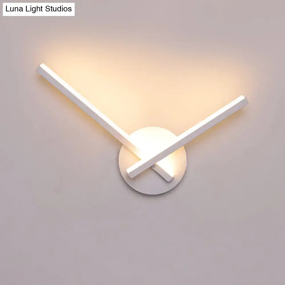 Modern black & white acrylic cross wall sconce bedroom warm white light