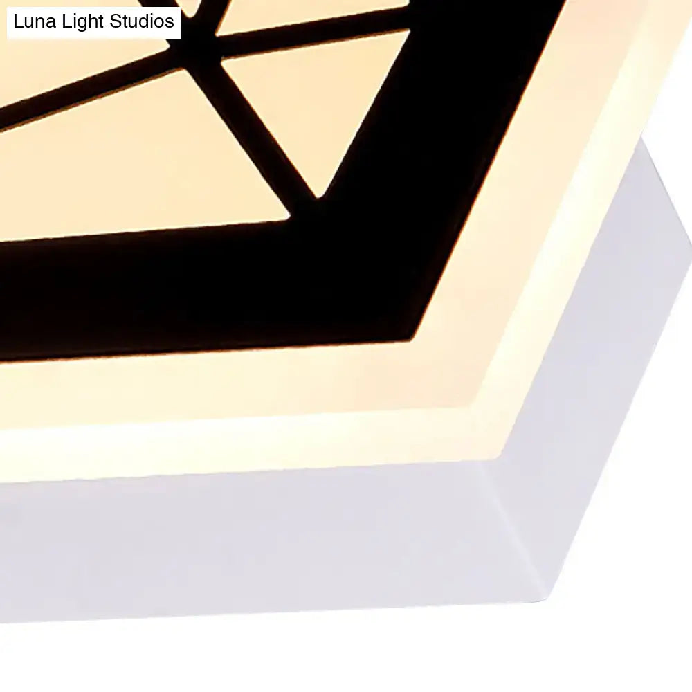 DecorBites™ Contemporary LED Acrylic Diamond Bedside Wall Lamp in Warm/White Light - Black/White Sconce Light Fixture
