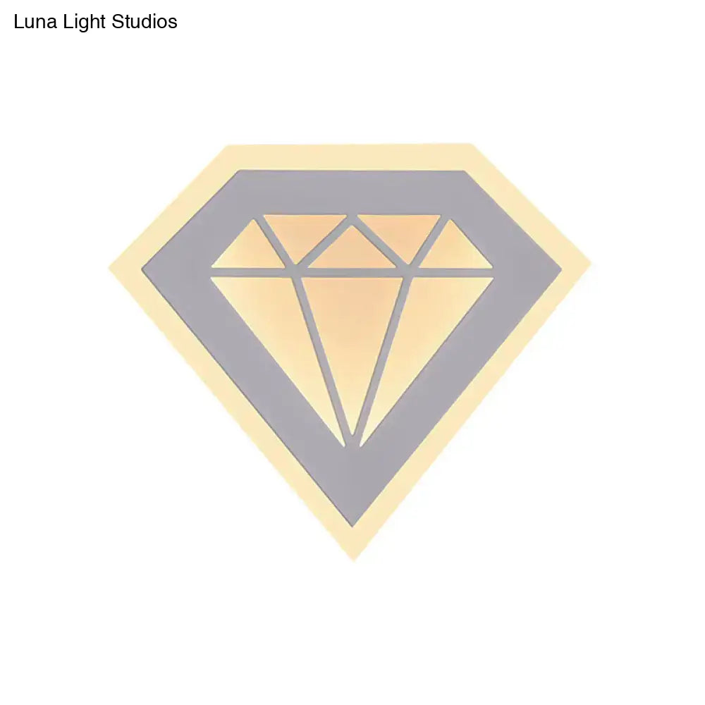DecorBites™ Contemporary LED Acrylic Diamond Bedside Wall Lamp in Warm/White Light - Black/White Sconce Light Fixture