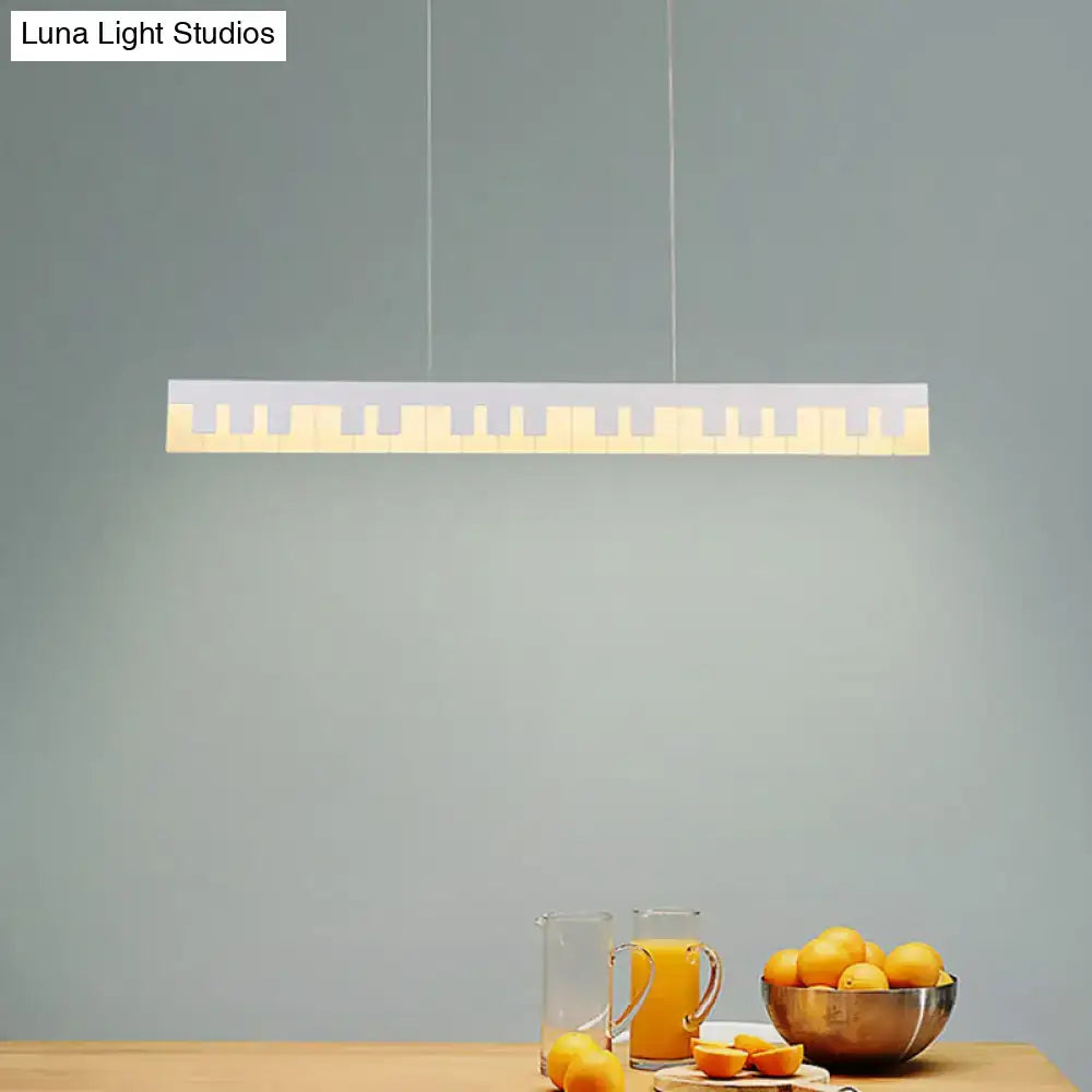 Modern black & white acrylic piano key chandelier – kids bedroom light