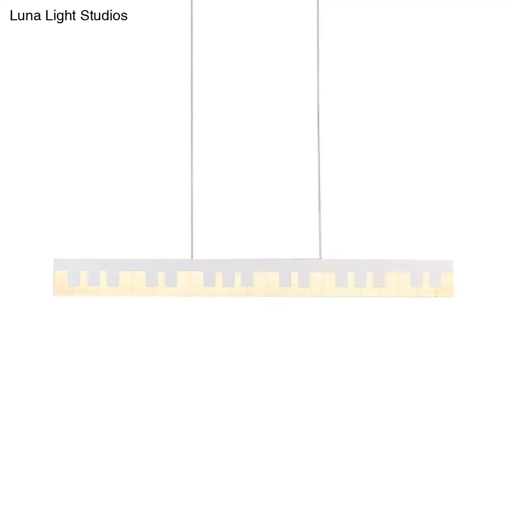 Modern black & white acrylic piano key chandelier – kids bedroom light