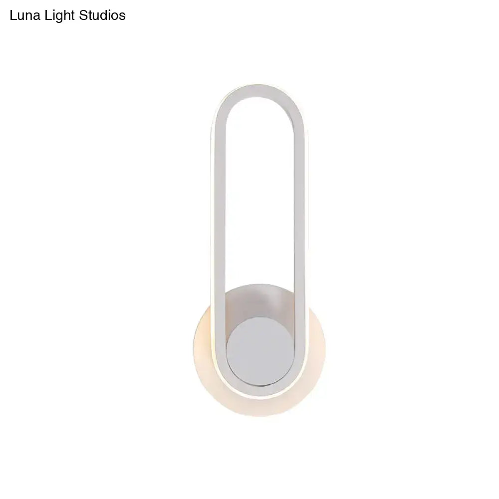 DecorBites™ Modern Bedside LED Sconce Lamp - Simple Black/White Wall Light with Aluminum Frame, Oval Design, Warm/White Light