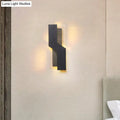 Modern black & white angular led wall mount light bedroom sconce