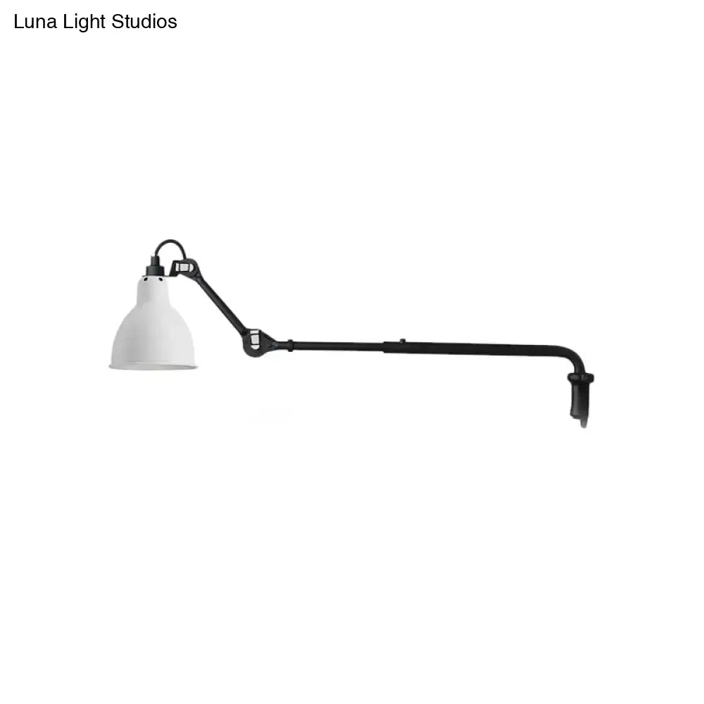DecorBites™ Modernist Metallic Bowl Wall Sconce with 1 Light - Black/White Fixture for Bedroom Lighting