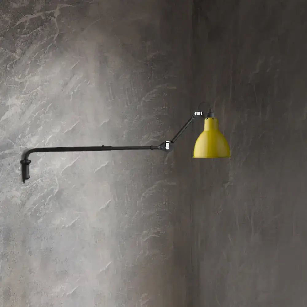 DecorBites™ Modernist Metallic Bowl Wall Sconce with 1 Light - Black/White Fixture for Bedroom Lighting