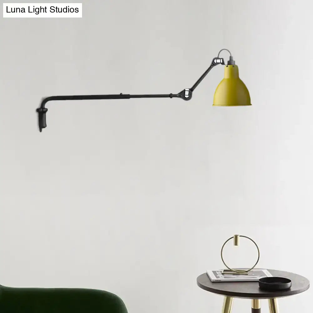DecorBites™ Modernist Metallic Bowl Wall Sconce with 1 Light - Black/White Fixture for Bedroom Lighting