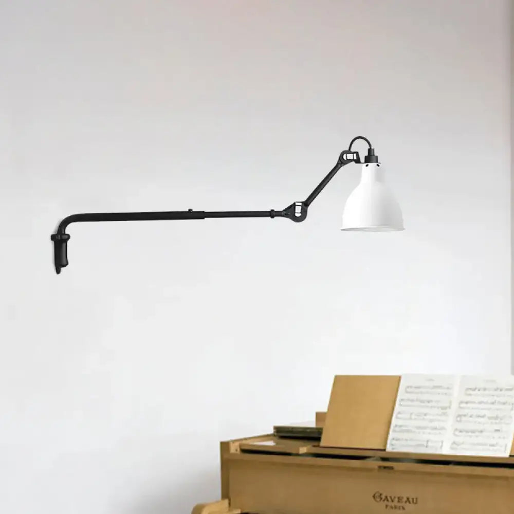 DecorBites™ Modernist Metallic Bowl Wall Sconce with 1 Light - Black/White Fixture for Bedroom Lighting