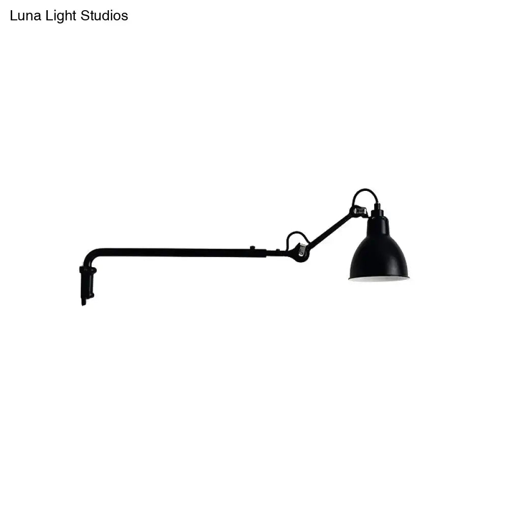 DecorBites™ Modernist Metallic Bowl Wall Sconce with 1 Light - Black/White Fixture for Bedroom Lighting