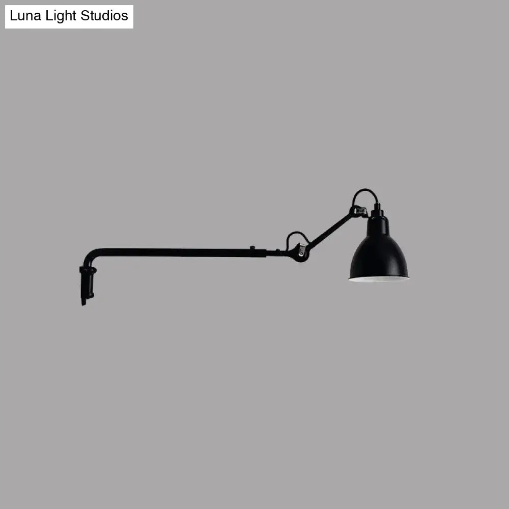 DecorBites™ Modernist Metallic Bowl Wall Sconce with 1 Light - Black/White Fixture for Bedroom Lighting