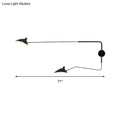 DecorBites™ Modern 1/2-Light Wall Sconce with Curved Arm & Metallic Shade - Black/White Wall Mounted Lamp for Living Room