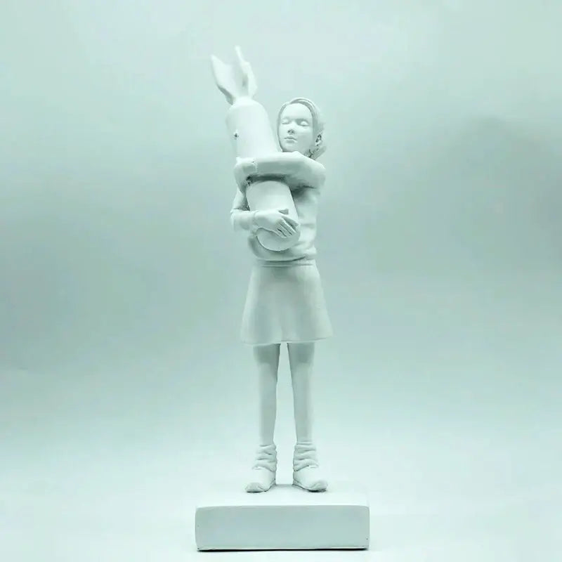 DecorBites™ Bomb Hugger Girl Resin Statue Sculpture for Home Decor and Desk Ornament