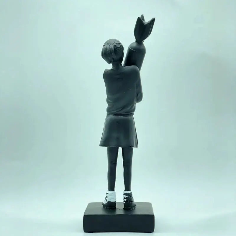 DecorBites™ Bomb Hugger Girl Resin Statue Sculpture for Home Decor and Desk Ornament