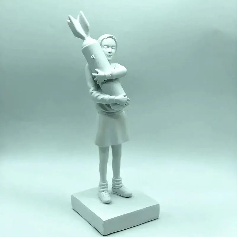 DecorBites™ Bomb Hugger Girl Resin Statue Sculpture for Home Decor and Desk Ornament