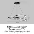 Modern black & white circular led chandelier for living room