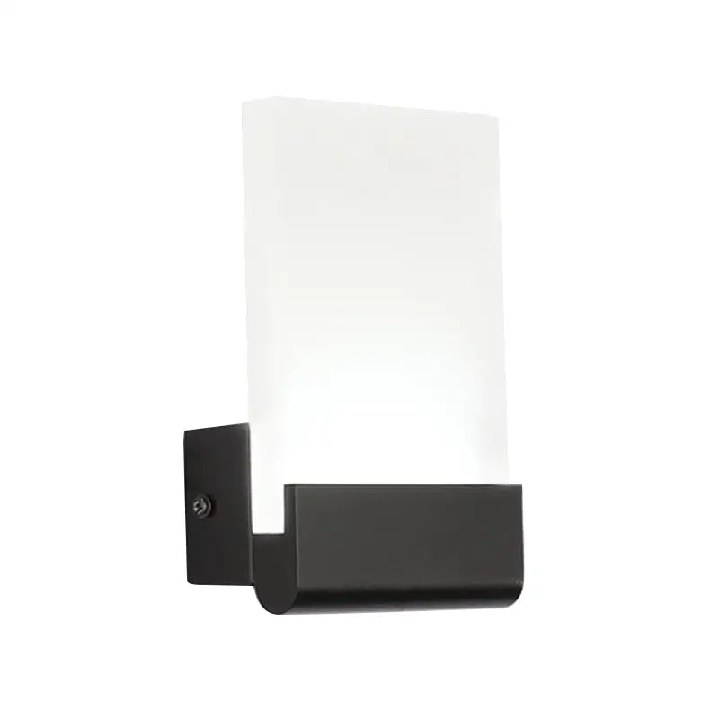 DecorBites™ 4" Wide Acrylic LED Sconce Light - Black/White Cuboid Design with Warm/White Lighting Options