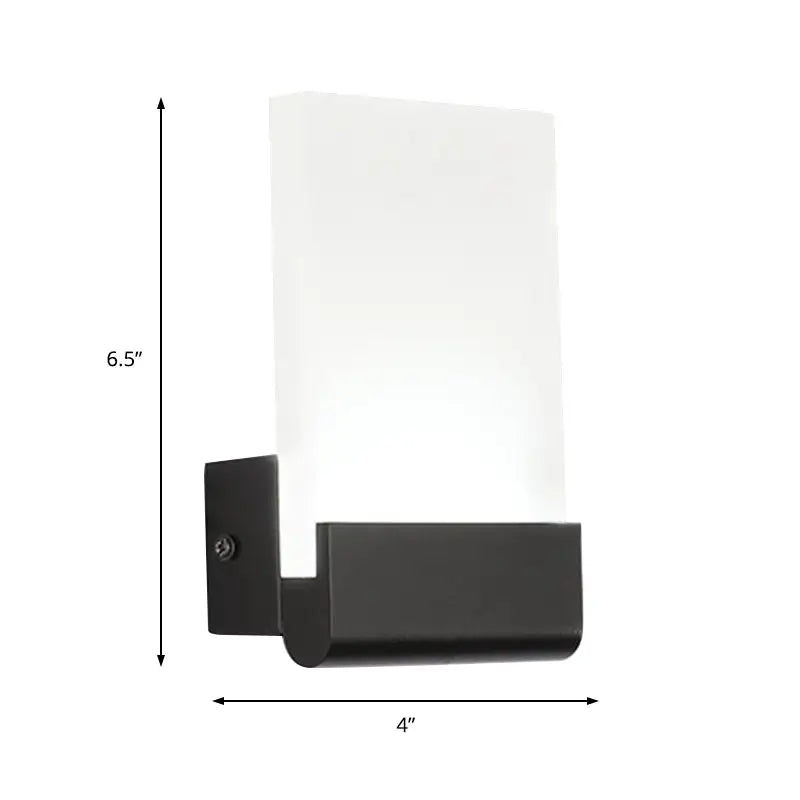 DecorBites™ 4" Wide Acrylic LED Sconce Light - Black/White Cuboid Design with Warm/White Lighting Options
