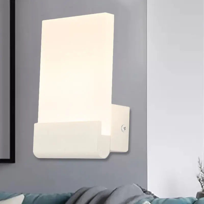 DecorBites™ 4" Wide Acrylic LED Sconce Light - Black/White Cuboid Design with Warm/White Lighting Options