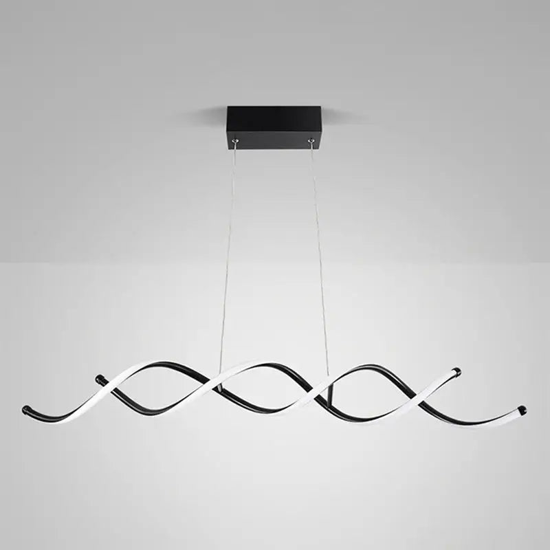 Modern black & white curved led pendant ceiling light dining room