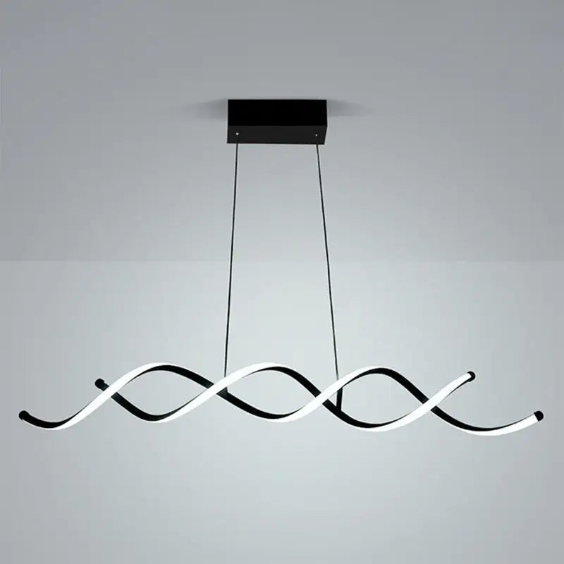 Modern black & white curved led pendant ceiling light dining room