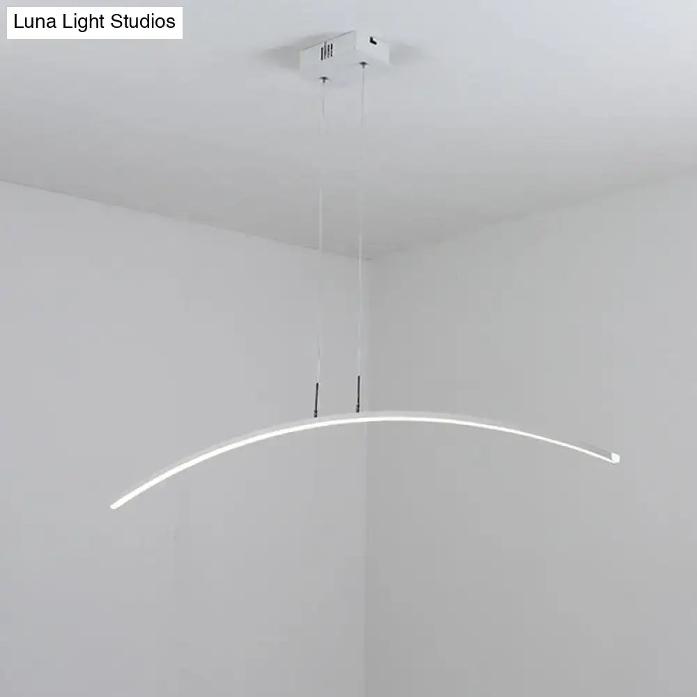 Modern black & white curved led pendant light kitchen island lighting