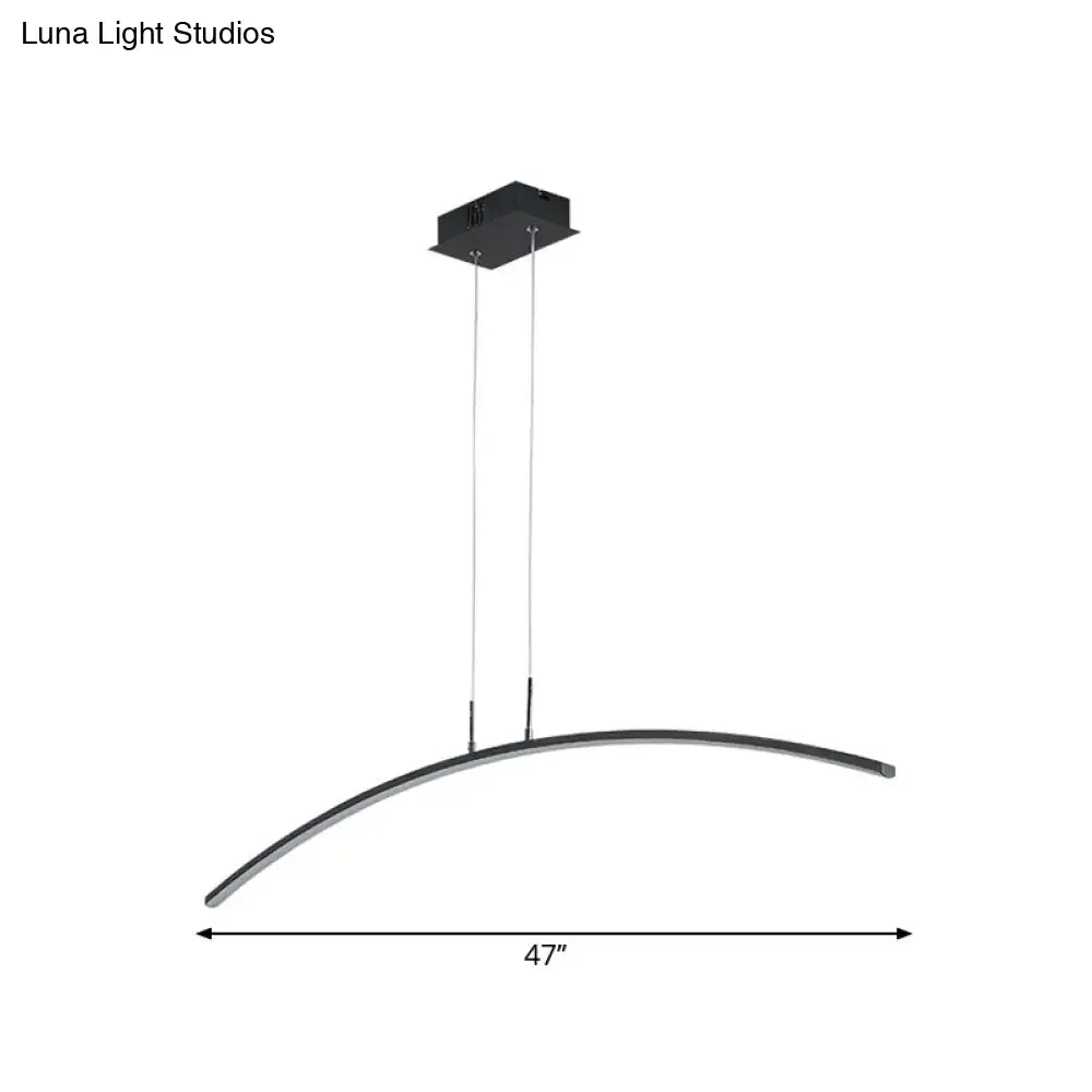 Modern black & white curved led pendant light kitchen island lighting