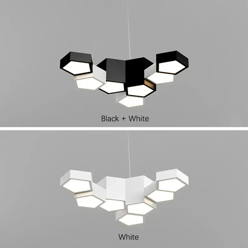 Modern black white diamond led chandelier living room pendant light